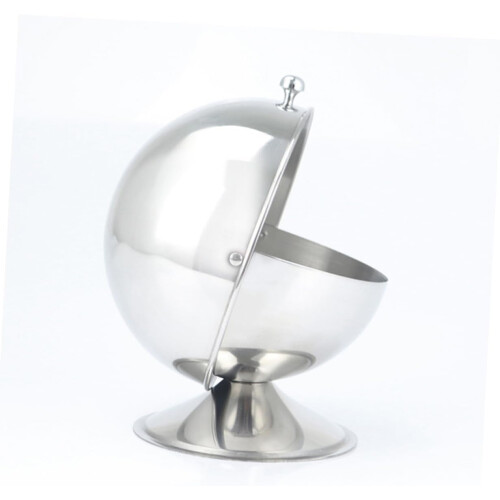 Stainless Steel Sugar Bowl with Lid Rustproof Spherical Candy Jar Unbreakable for Kitchen Dining 1