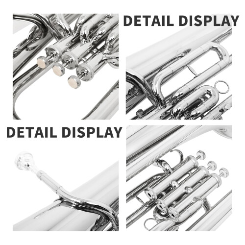 Professional Silver Plated Bb Euphonium with Balanced Tone Control for Orchestra and Performance 2