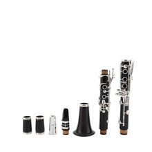 B Flat Professional Wooden Clarinet Ebony Black with Rich Clear Tone and Ergonomic Balanced Design