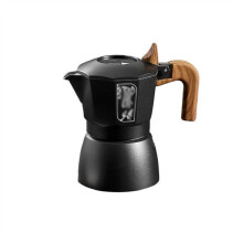 Moka Pot Stovetop Espresso Maker with Rich Coffee Extraction for Easy Home Brewing White Black