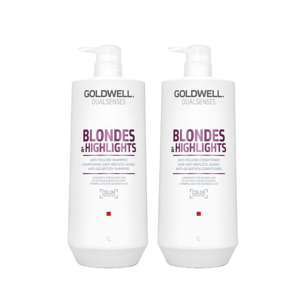 Goldwell Dualsenses Blonde & Highlights Anti- Shampoo 1000Ml & A Yellow