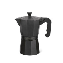 Italian Coffee Maker 300ml 6 Cup Black Aluminium Stovetop Espresso Maker Classic Italian Brewing