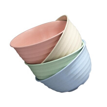 4pcs Wheat Straw Soup Bowls Heat Resistant Eco Friendly Nordic Style for Hot Food Serving