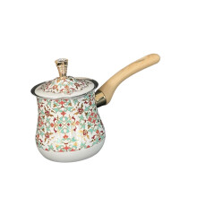 Turkish Coffee Pot with Lid and Spout, Stainless Steel Milk Warmer 900ml for Home and Cafe