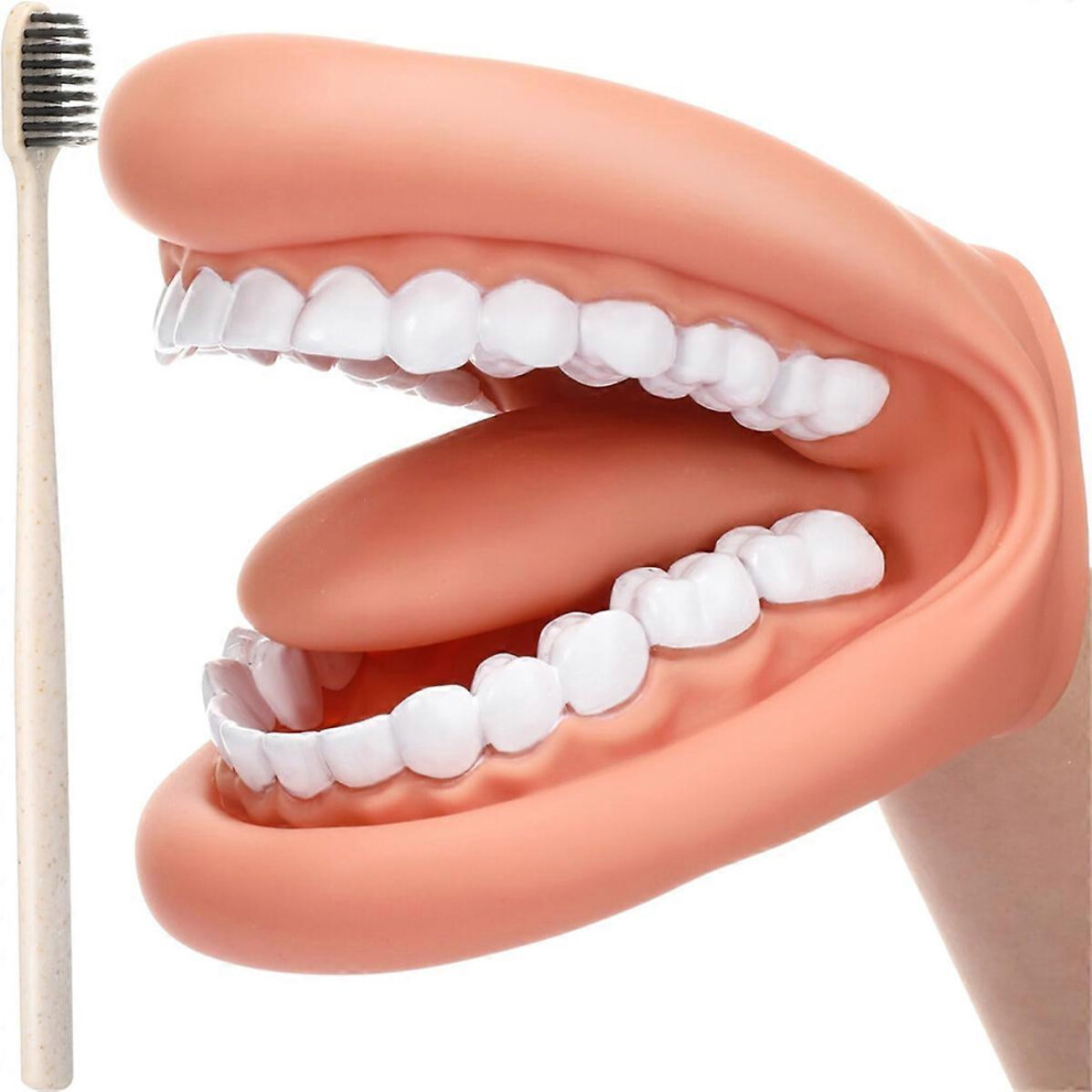 1Pcs Mouth Puppet with Tongue Teeth Mouth Hand Puppet Dental Mouth Model with Toothbrush for Boy Gi