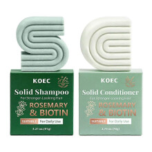 (1 Set) Rosemary & Biotin Shampoo and Conditioner Set - Strengthening, Thickening & Volumizing Shampoo, Conditioner Bar