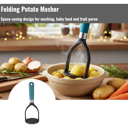 Foldable Potato Masher with Ergonomic Handle for Smooth Mashing and Space Saving Storage 1