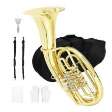 Professional Brass Euphonium with Four Valves, Clear Bright Tone, Durable Construction for Concert Band