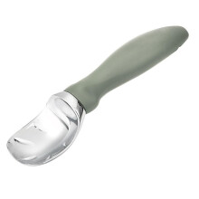 Ice Cream Scoop with Ergonomic NonSlip Plastic Handle for Smooth Fruit Ball Scooping, Green