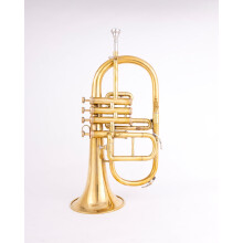 4 Valve Dual Pitch Bb/F Brass Flugelhorn with Case and Mouthpiece for Jazz Bands Gold