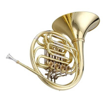 Double Row French Horn in B Flat Brass Instrument with Warm Refined Tone and Precise Pitch Stability