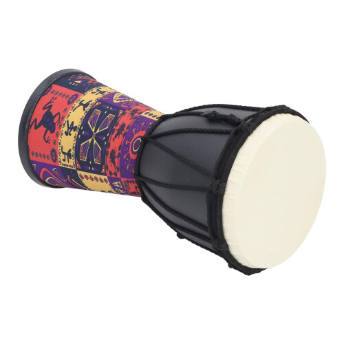 4 Inch African Hand Drum with Ethnic Pattern, Mini Percussion Drum, Durable PVC Shell 2