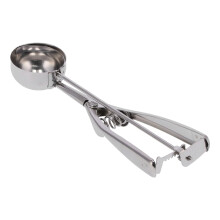 Stainless Steel Ice Cream Scoop with Ergonomic Trigger, Long Handle for Desserts and Pancakes, Silver