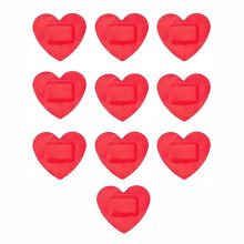 10Pcs Heart Shaped Cartoon Bandage Breathable Plasters Fabric Bandages
