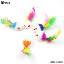 (2) 10Pcs Mice Pet Cat kitten Toy Gift Play Toys Scratch Rattle Fleece False Mouse