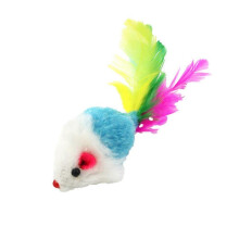 (1) 10Pcs Mice Pet Cat kitten Toy Gift Play Toys Scratch Rattle Fleece False Mouse