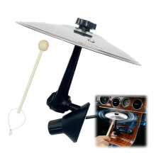Car Cymbal with Fixed Beater Stick, Mini Crash Cymbal for Car Air Vent Dashboard, 5.5 Inch Silver