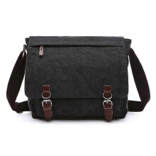 (black) Men's Student Canvas Bag