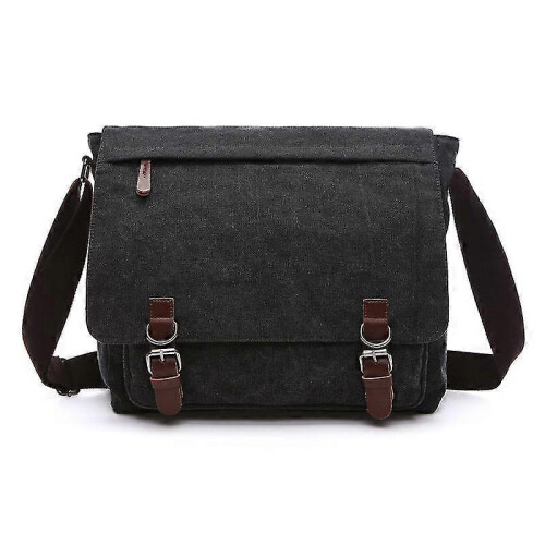 (black) Men's Student Canvas Bag