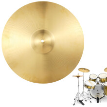 16 Inch Brass Crash Cymbal for Drums with Bright Clear Sound and Polished Golden Finish