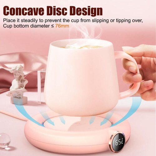 USB Coffee Mug Warmer with Touch Control, LCD Display, 8H Auto ShutOff, 3 Temp Settings for Desk 2