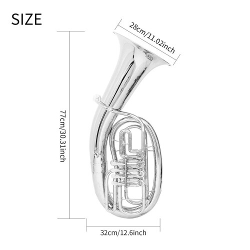 Professional Bb Euphonium 4 Valve Smooth Balanced Tone Durable Lightweight Design for Beginners 1