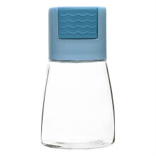 Glass Sugar Bowl with Airtight Lid, Clear Spice Jar for Kitchen Storage, Durable Blue Design