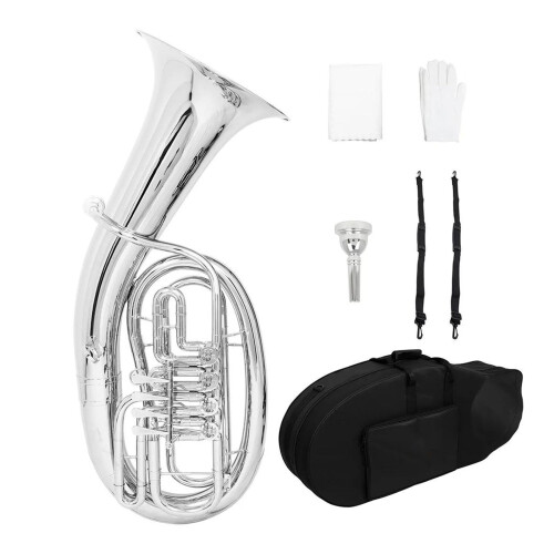 Professional Bb Euphonium 4 Valve Smooth Balanced Tone Durable Lightweight Design for Beginners 2