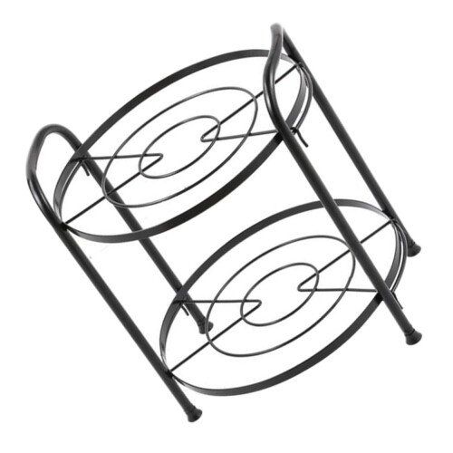 Two Tier Pot and Pan Organizer Rack for Kitchen Cabinet, Durable Iron Cookware Storage Stand