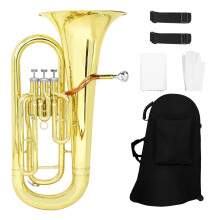Bb Brass Euphonium 3 Key Bb Flat Beginner Instrument with Clear Balanced Tone and Rich Sound