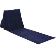(navy blue) Foldable Inflatable Beach Mat Camping Leisure Lounger Back Pillow Cushion Chair Seat Air Bed Travel Mattress
