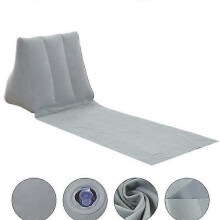 (blue) Foldable Inflatable Beach Mat Camping Leisure Lounger Back Pillow Cushion Chair Seat Air Bed Travel Mattress