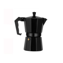 Aluminium Moka Pot 300ml Black Stovetop Espresso Maker with LeakProof Spout and Ergonomic Handle