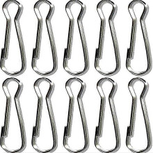 10PCS Edelstahl-Fahnenstangenclips 5 cm Heavy Duty Feder-Schnapphaken Metallfeder-Lanyard-Clips für Bootsflaggenstangen -LL