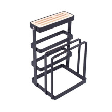 Metal Knife Holder and Cutting Board Storage Rack for Stylish Kitchen Counter Organization
