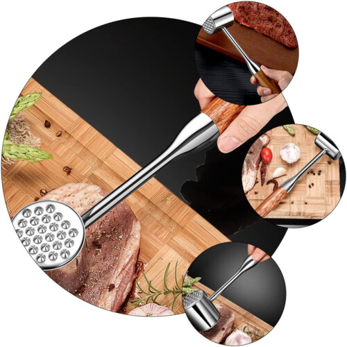 Meat Tenderizer Mallet with DoubleSided Surface and NonSlip Handle for Chicken Beef Pork 1
