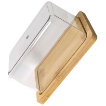 Butter Dish with Lid Wooden Butter Container for Countertop or Fridge 12.5x8.5x6.3 cm