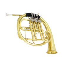 Professional 3 Key Bb French Horn Brass Instrument Gold Finish with Case and Cleaning Kit