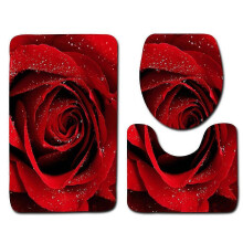 (2) 3pcs Non-slip Bathroom Rug Bath Mat Contour Toilet Seat Lid Cover Set Home Bathroom
