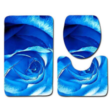 (4) 3pcs Non-slip Bathroom Rug Bath Mat Contour Toilet Seat Lid Cover Set Home Bathroom