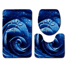 (5) 3pcs Non-slip Bathroom Rug Bath Mat Contour Toilet Seat Lid Cover Set Home Bathroom