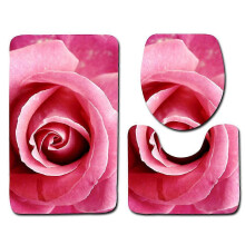 (7) 3pcs Non-slip Bathroom Rug Bath Mat Contour Toilet Seat Lid Cover Set Home Bathroom