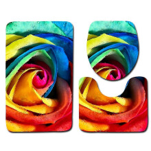(6) 3pcs Non-slip Bathroom Rug Bath Mat Contour Toilet Seat Lid Cover Set Home Bathroom
