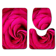 (8) 3pcs Non-slip Bathroom Rug Bath Mat Contour Toilet Seat Lid Cover Set Home Bathroom
