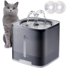 (AU Plug) Cat Dog Water Fountain With Water Level Window Super Quiet European Standard Activated Carbon Filter Cotton Consumables