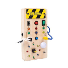 Holz-Busy Board-Spielzeug, Kleinkind-Busy Board-Spielzeug mit Lichtschalter-Spielzeug für Aktivität, Weihnachten und Birt
