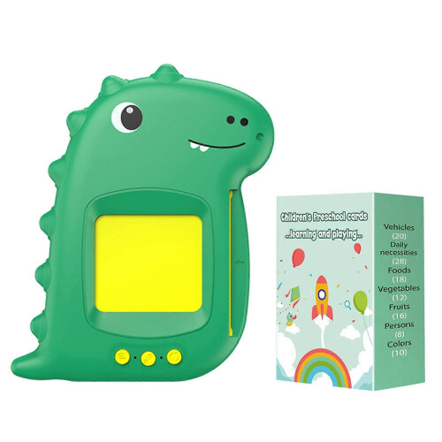 Preschool Reading Machine Speaker with Interactive Flash Cards,Learning Device English Language Learning Green