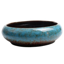 Lotus Bowl Planter Ceramic Water Lily Pot Indoor Hydroponic Decorative Round Planter Without Drainage