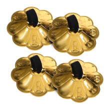 2 Pairs Copper Belly Dance Finger Cymbals with Clear Sound Durable Alloy for Rhythm Training