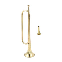 C Flat Brass Cavalry Bugle with Mouthpiece, Durable Polished Finish for Beginners and Military Ceremonies